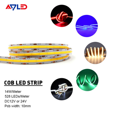 de MAÏSKOLF LEIDENE van 12V 24V Dotless Strook Licht Flexibel Chip On Board Dimmable 10mm