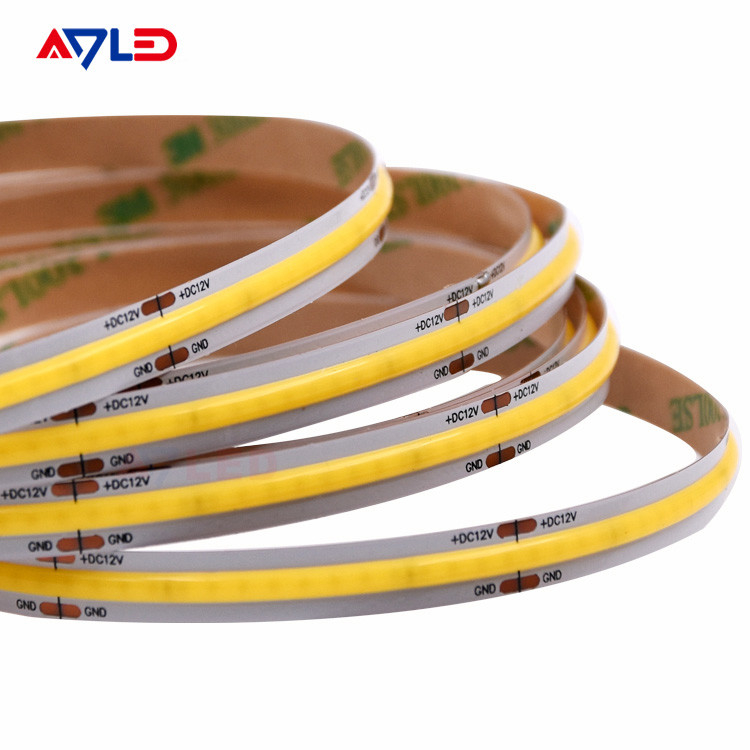 Hoge efficiëntie 5m Reel-to-Reel PCB DC12V 24V Flexible COB Strip Light met 320LEDS 100Lm/W Spotless Brightness