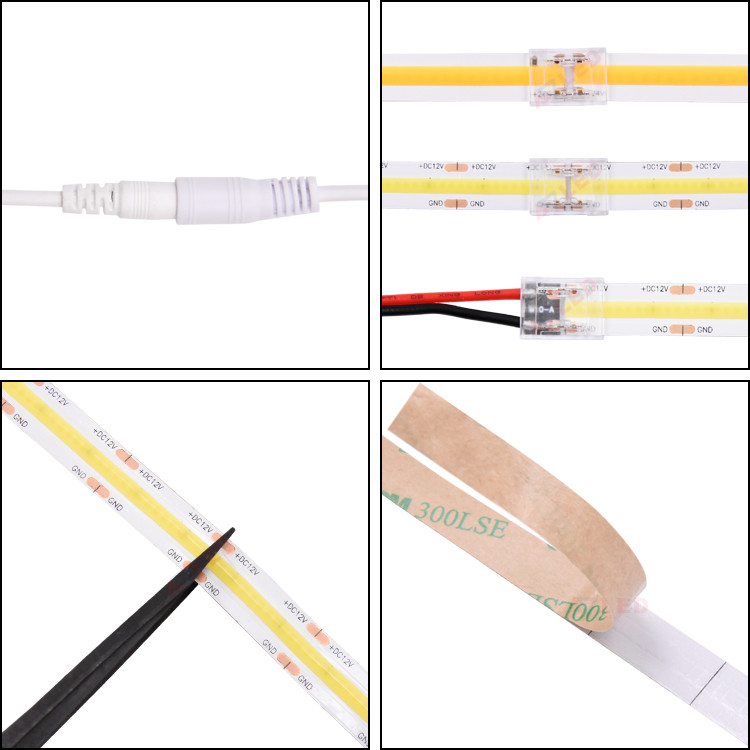 UL Flexible LED Strip Famous Chip 24V Ultra Thin Silicone 10mm PCB board IP20 528 cob led lampen