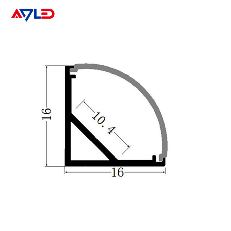 LED-strookprofielkanaal lichtdiffuser hoek extrusie-kanaal LED-aluminiumprofiel voor LED-strook